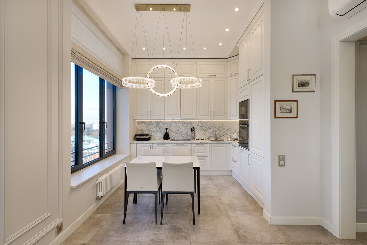белая кухня в квартире